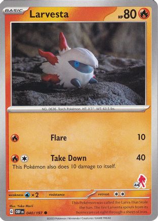 Image of Larvesta (040/197) (Armarouge Stamp #44) [Battle Academy 2024]