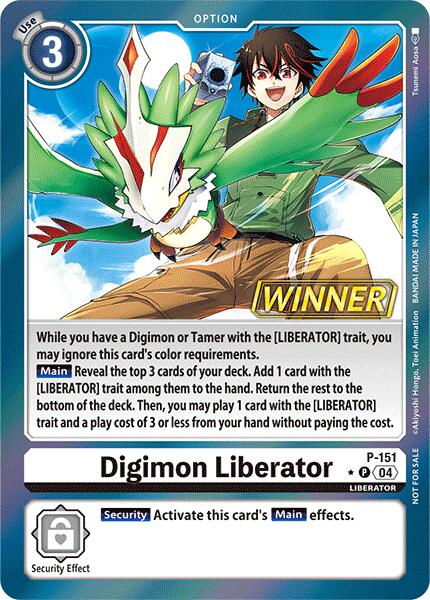 Image of Digimon Liberator [P-151] (Store Tournament 2024 Jul. – Sep. Winner Pack) [Promotional Cards]
