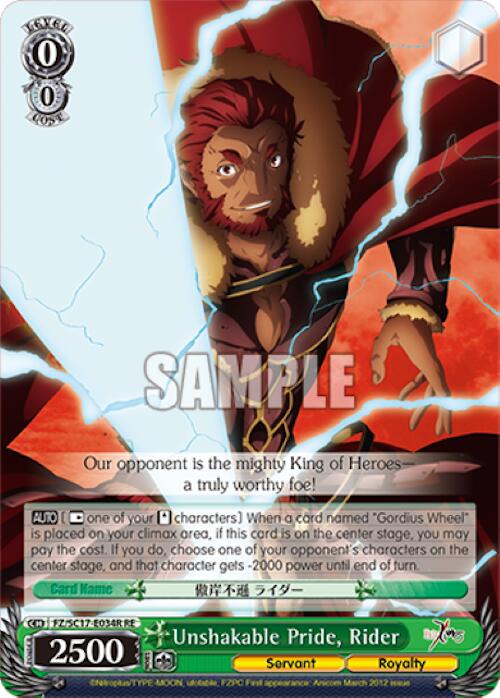Image of Unshakable Pride, Rider (RRR) [Fate/Zero Chronicle Set]