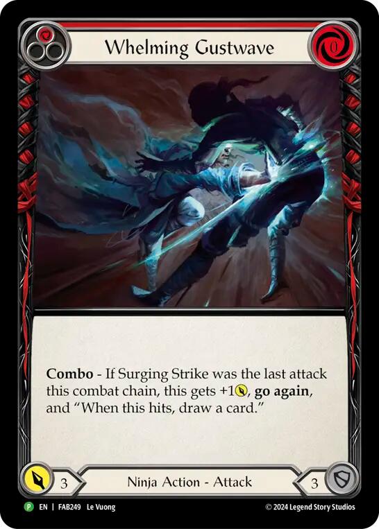 Image of Whelming Gustwave (Red) [FAB249] (Promo)  Rainbow Foil