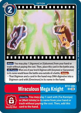 Image of Miraculous Mega Knight [BT17-095] [Secret Crisis]