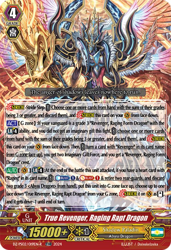 Image of True Revenger, Raging Rapt Dragon (TDR) (DZ-PS02/019EN-R) [Premium Deckset 