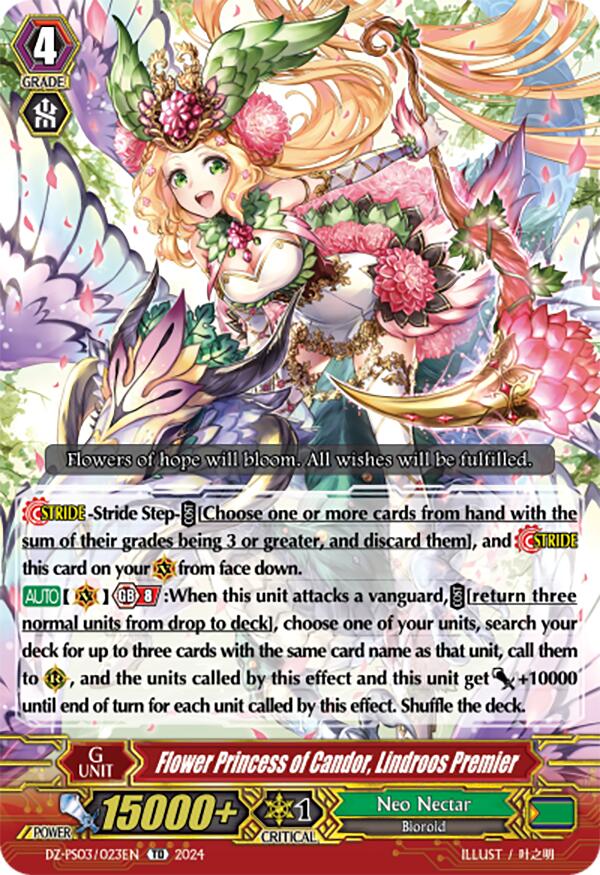 Image of Flower Princess of Candor, Lindroos Premier (DZ-PS03/023EN) [Premium Deckset 