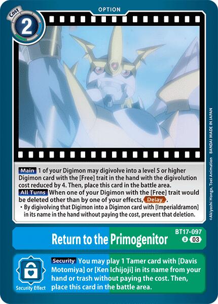 Image of Return to the Primogenitor [BT17-097] [Secret Crisis]