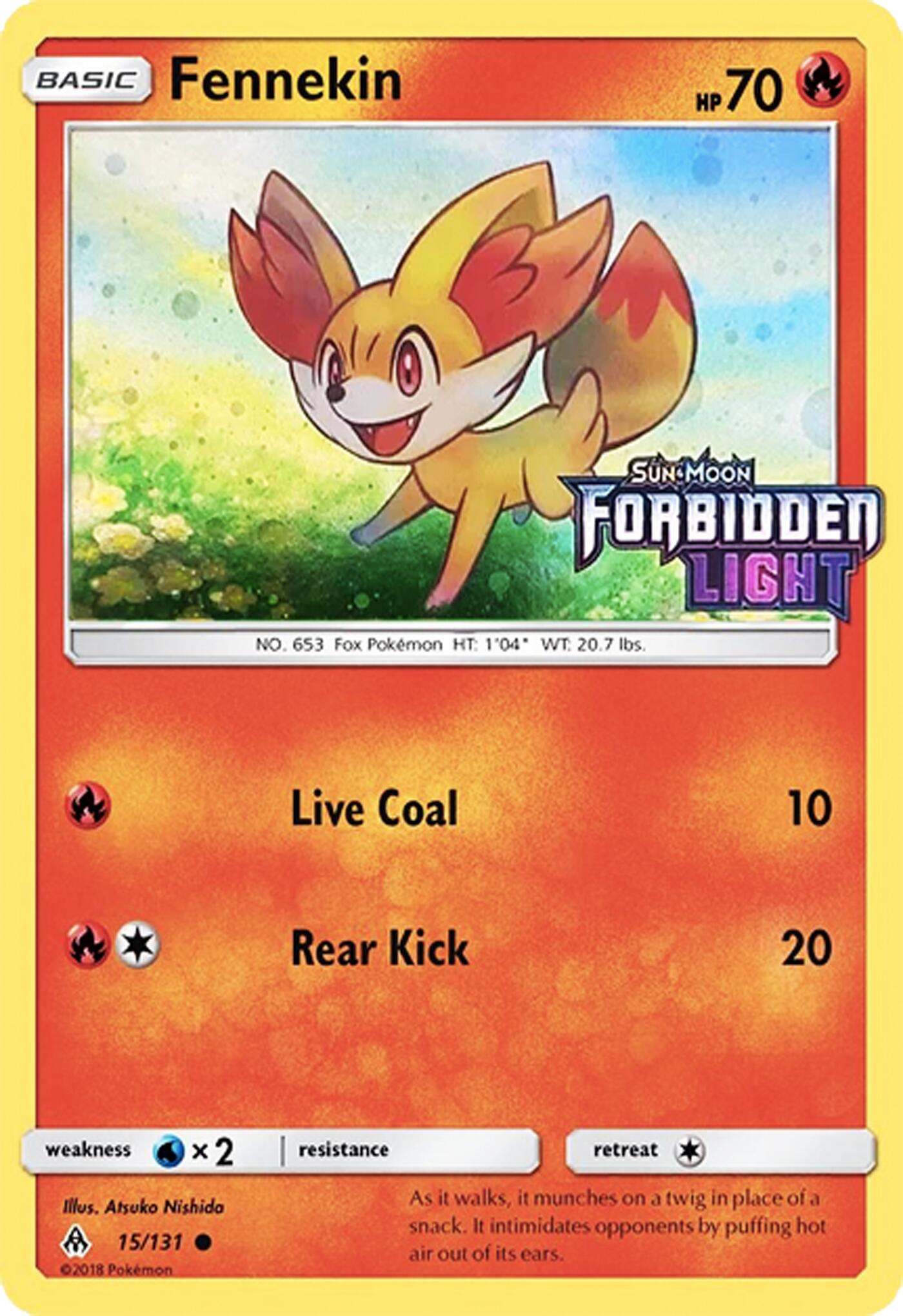 Image of Fennekin (15/131) (Cosmos Holo) (Toys R' Us Promo) [Sun & Moon: Forbidden Light]