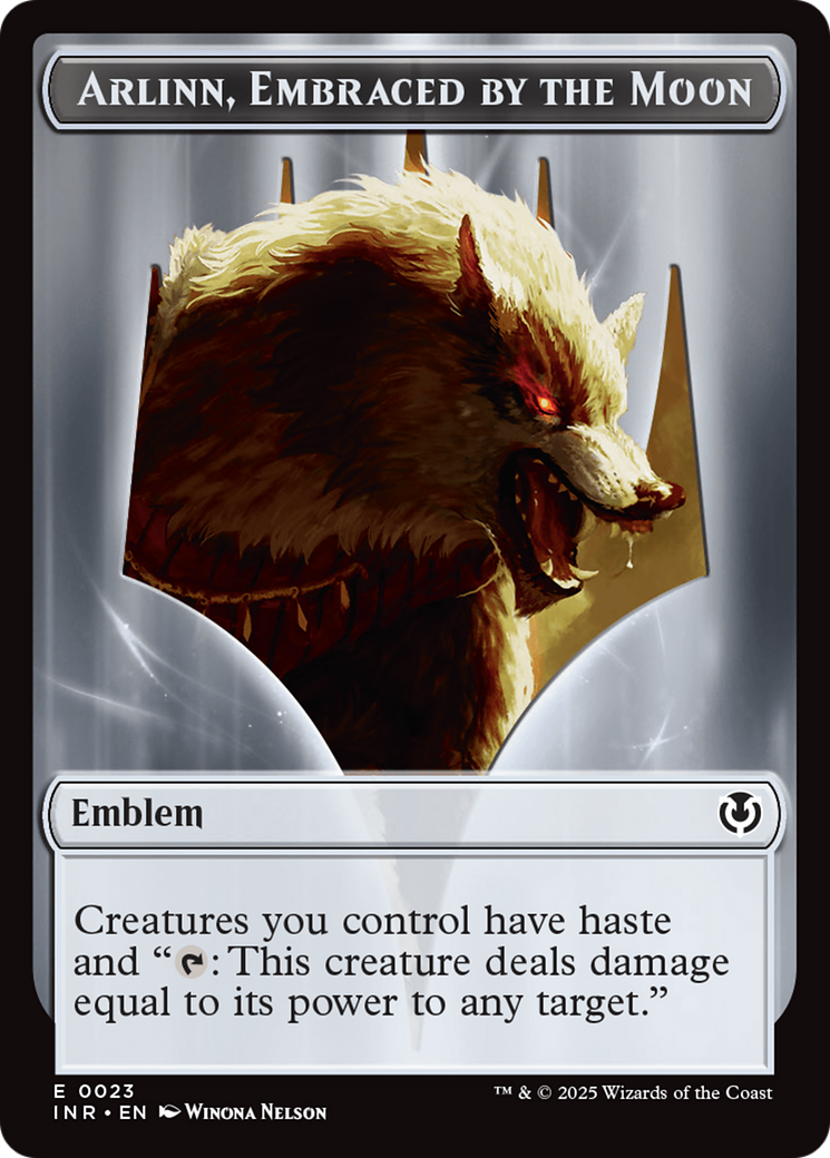 Image of Wolf (0018) // Emblem - Arlinn, Embraces by the Moon Double-Sided Token [Innistrad Remastered Tokens]