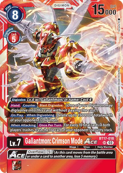 Image of Gallantmon: Crimson Mode ACE [BT17-018] [Secret Crisis]