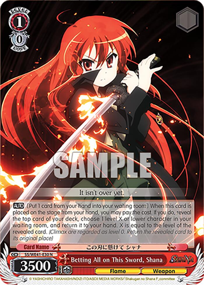 Image of Betting All on This Sword, Shana [Shakugan no Shana Premium Booster]
