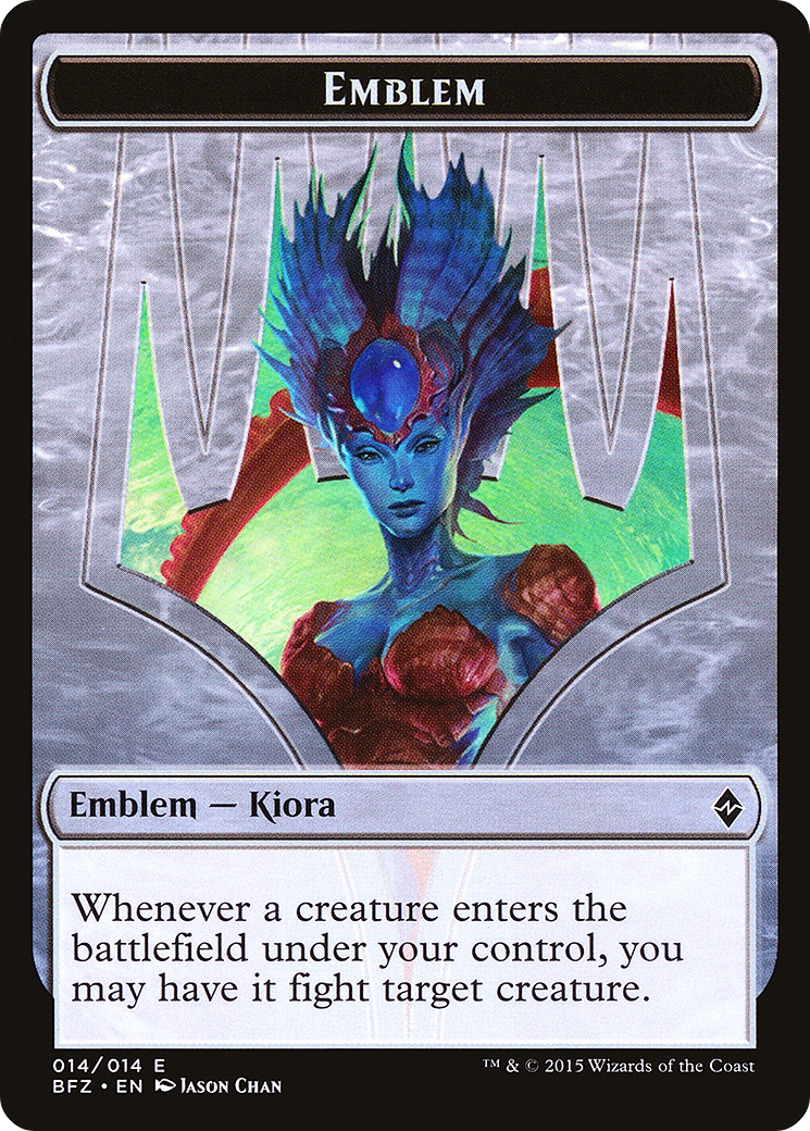 Image of Kiora, Master of the Depths Emblem [Battle for Zendikar Tokens]