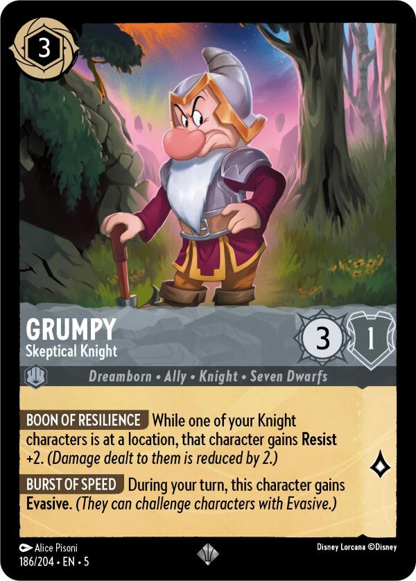 Image of Grumpy - Skeptical Knight (186/204) [Shimmering Skies]
