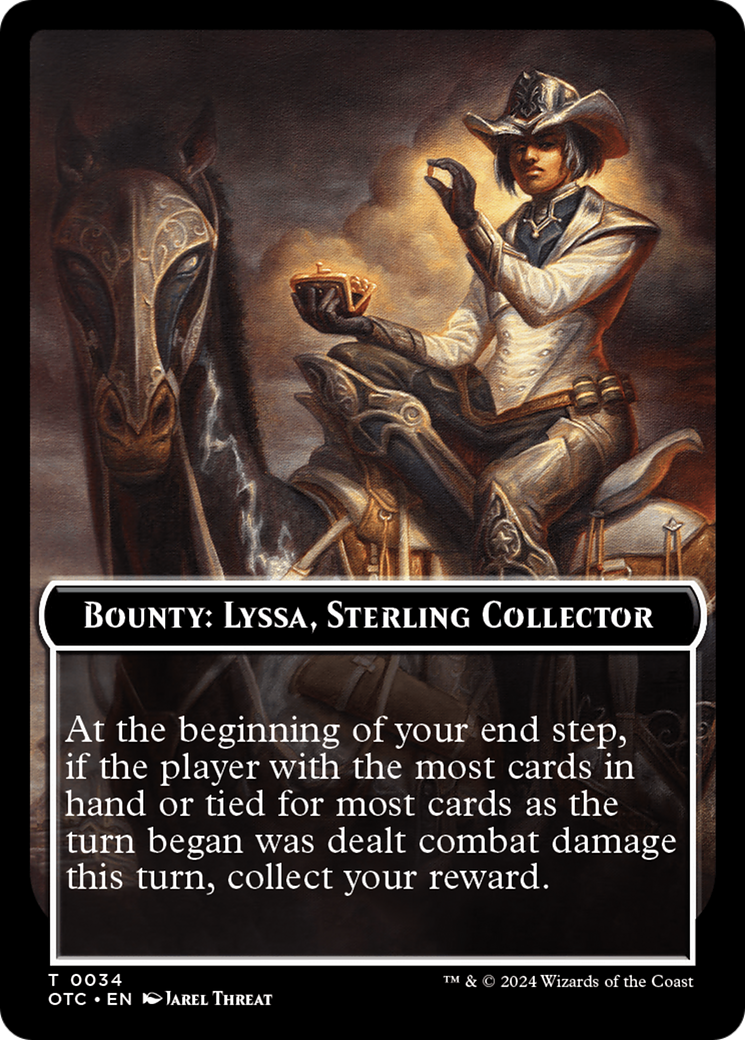 Image of Bounty: Lyssa, Sterling Collector // Bounty Rules Double-Sided Token [Outlaws of Thunder Junction Commander Tokens]