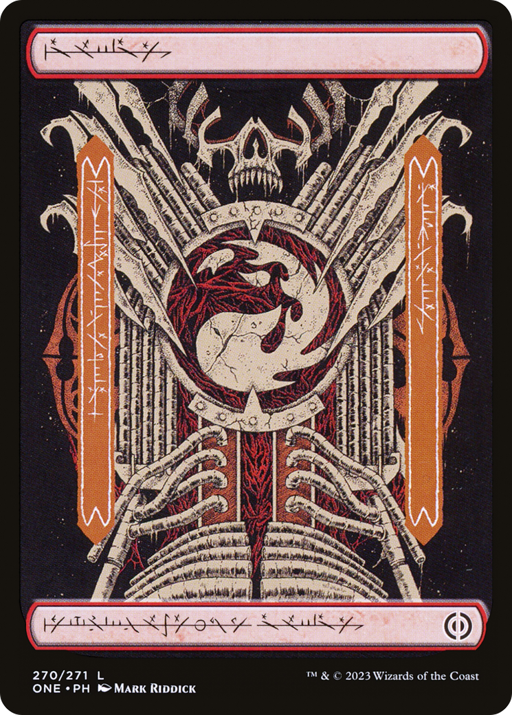 Image of Mountain (270) (Phyrexian) [Phyrexia: All Will Be One]