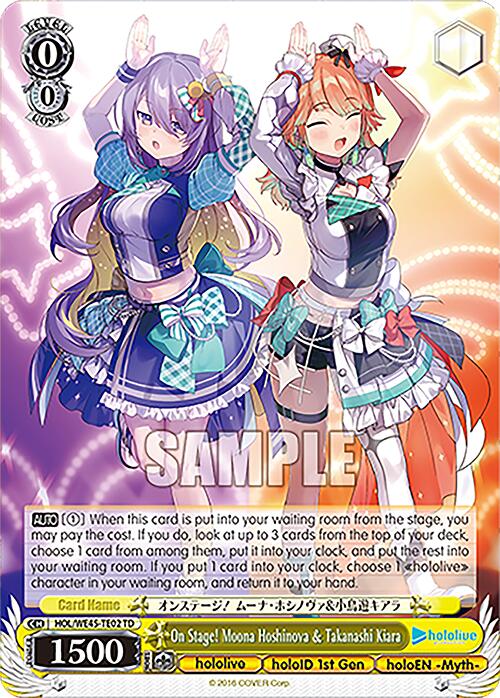 Image of On Stage! Moona Hoshinova & Takanashi Kiara (HOL/WE45-TE02 TD) [hololive production ft. Weiss Schwarz Ambassadors]