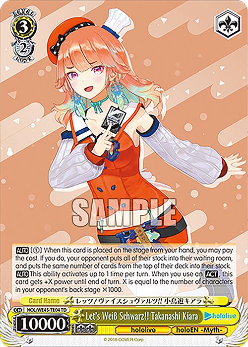 Image of Let's Weiss Schwarz!! Takanashi Kiara (HOL/WE45-TE04 TD) [hololive production ft. Weiss Schwarz Ambassadors]