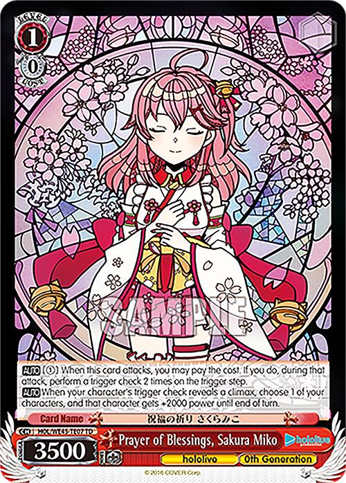 Image of Prayer of Blessings, Sakura Miko (HOL/WE45-TE07 TD) [hololive production ft. Weiss Schwarz Ambassadors]