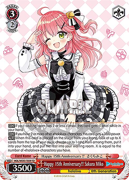 Image of Happy 15th Anniversary!! Sakura Miko (HOL/WE45-TE09 TD) [hololive production ft. Weiss Schwarz Ambassadors]