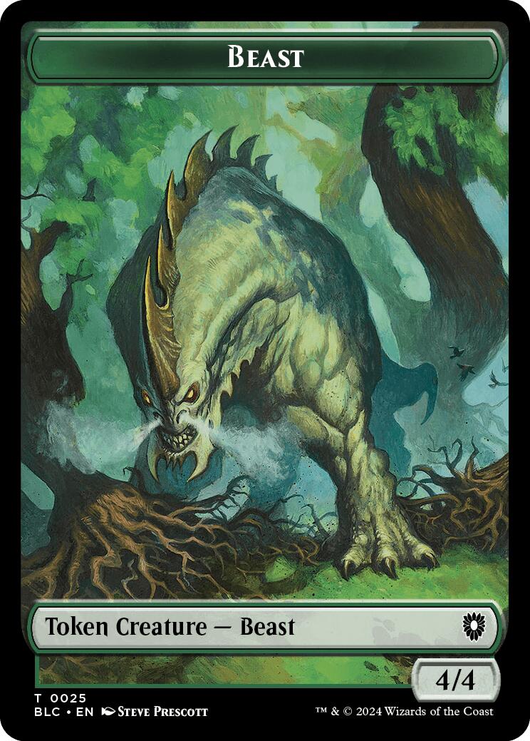 Image of Cat // Beast (025) Double-Sided Token [Bloomburrow Commander Tokens]