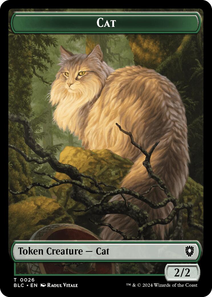 Image of Cat // Beast (025) Double-Sided Token [Bloomburrow Commander Tokens]