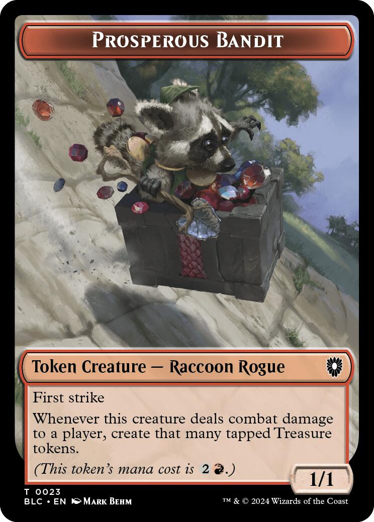 Image of Prosperous Bandit // Treasure Double-Sided Token [Bloomburrow Commander Tokens]