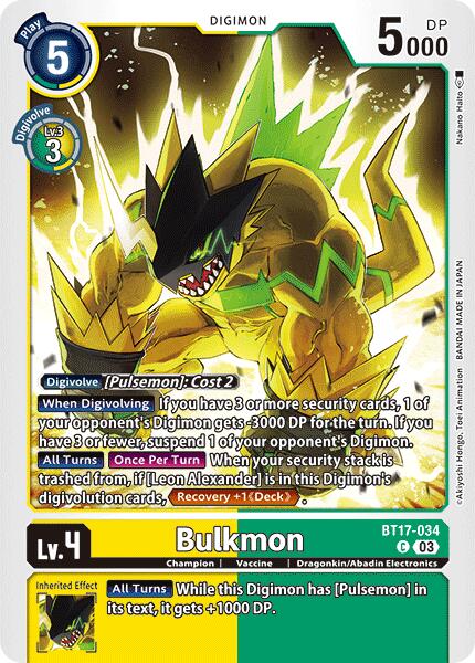 Image of Bulkmon [BT17-034] [Secret Crisis]