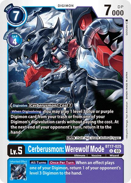 Image of Cerberusmon: Werewolf Mode [BT17-025] [Secret Crisis]