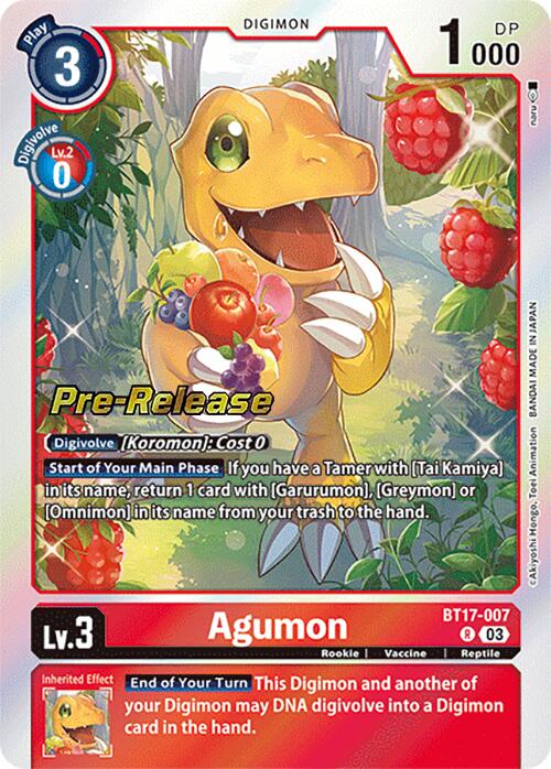 Image of Agumon [BT17-007] [Secret Crisis Pre-Release Cards]
