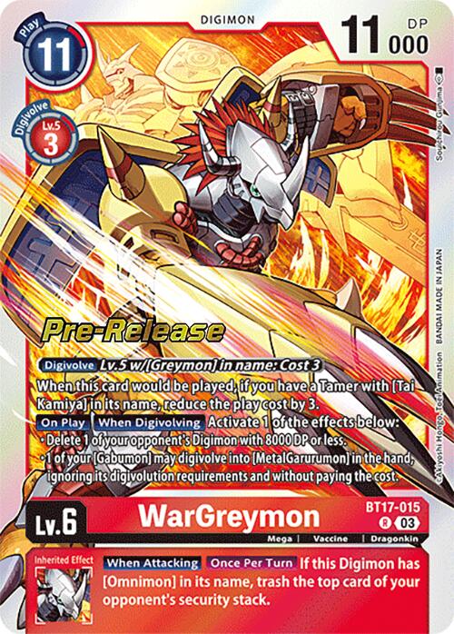 Image of WarGreymon [BT17-015] [Secret Crisis Pre-Release Cards]
