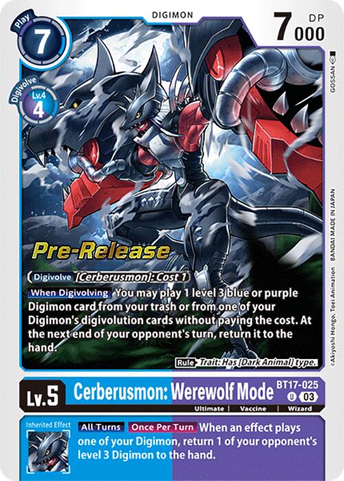 Image of Cerberusmon: Werewolf Mode [BT17-025] [Secret Crisis Pre-Release Cards]