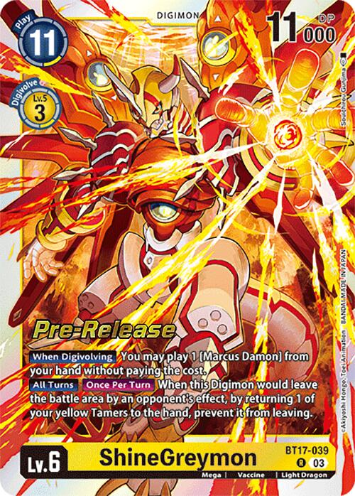 Image of ShineGreymon [BT17-039] [Secret Crisis Pre-Release Cards]