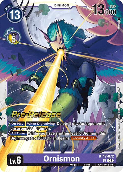 Image of Ornismon [BT17-072] [Secret Crisis Pre-Release Cards]