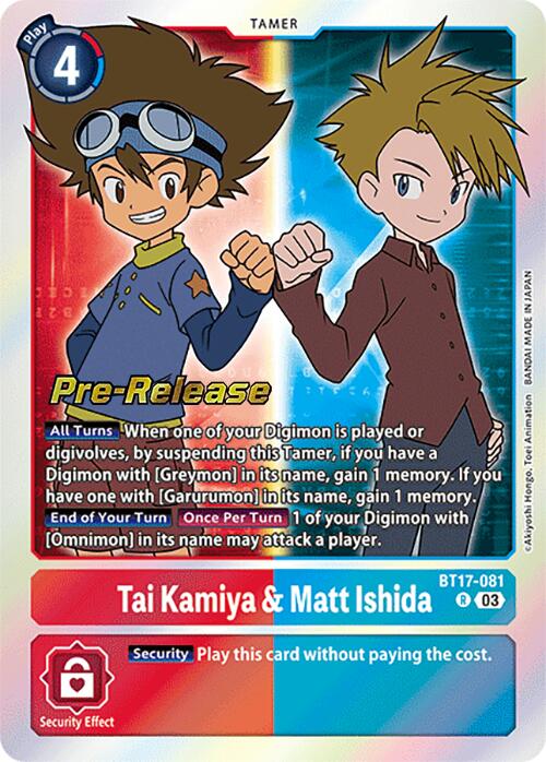 Image of Tai Kamiya & Matt Ishida [BT17-081] [Secret Crisis Pre-Release Cards]