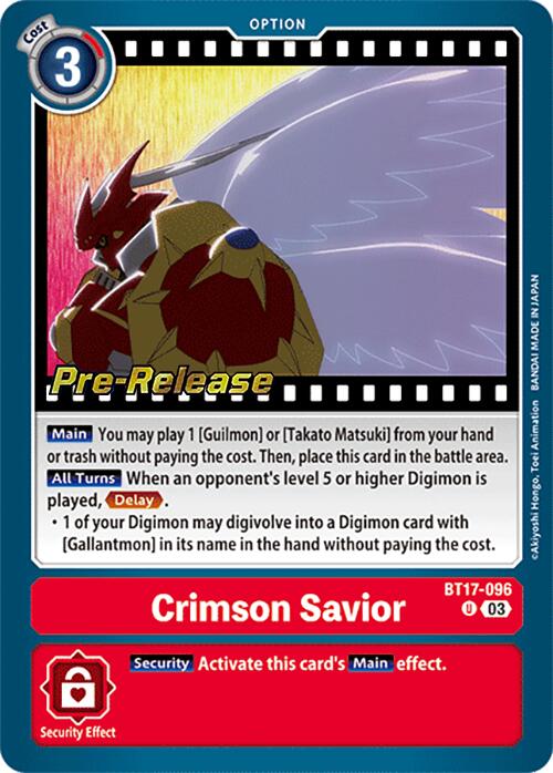 Image of Crimson Savior [BT17-096] [Secret Crisis Pre-Release Cards]