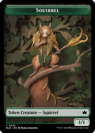 Image of Squirrel // Darkstar Augur Double-Sided Token [Bloomburrow Tokens]