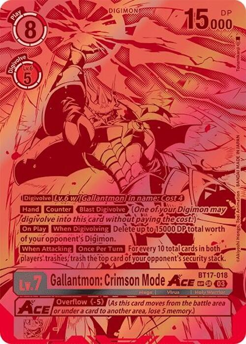 Image of Gallantmon: Crimson Mode ACE [BT17-018] (Textured) [Secret Crisis]