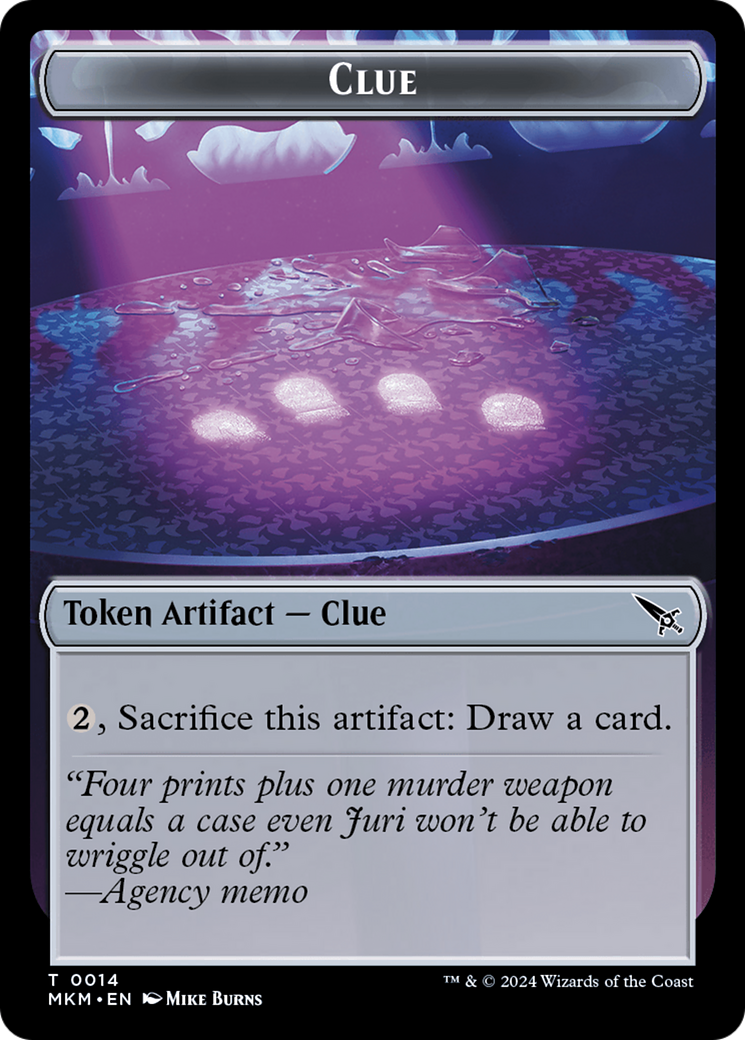 Image of Clue (0014) // A 0041 Double-Sided Token [Murders at Karlov Manor Tokens]