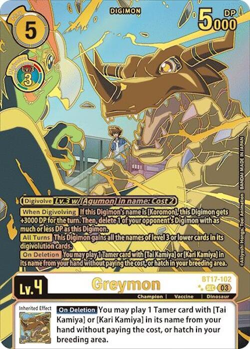 Image of Greymon [BT17-102] (Right) (Textured) [Secret Crisis]
