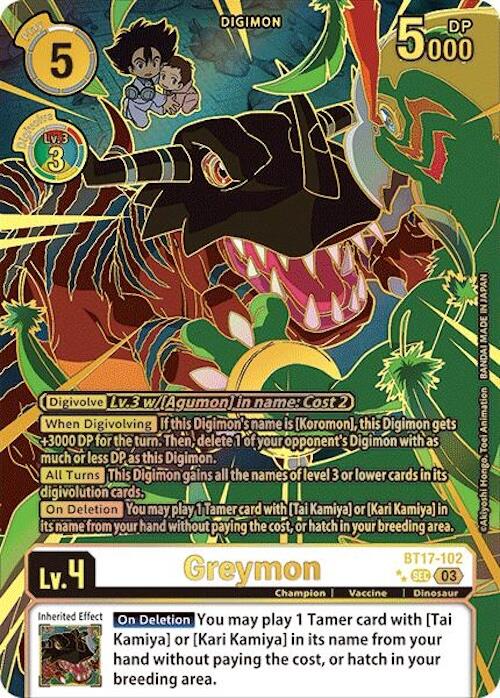 Image of Greymon [BT17-102] (Left) (Textured) [Secret Crisis]