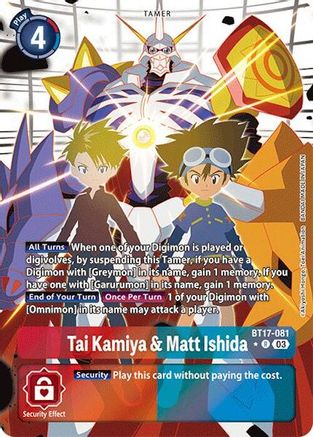 Image of Tai Kamiya & Matt Ishida [BT17-081] (Alternate Art) [Secret Crisis]