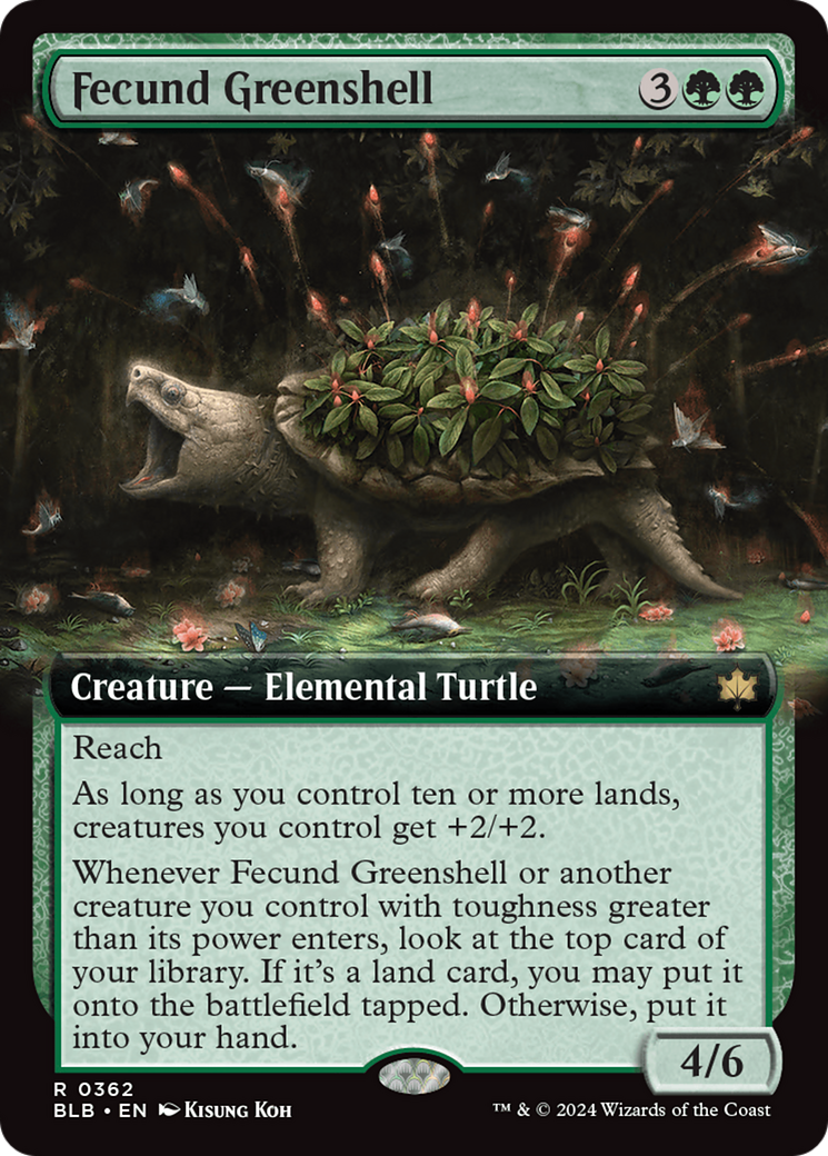 Image of Fecund Greenshell (Extended Art) [Bloomburrow]