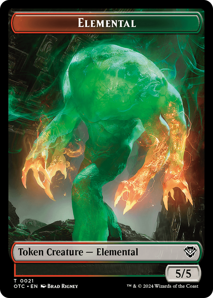 Image of Elemental (0021) // Angel Double-Sided Token [Outlaws of Thunder Junction Commander Tokens]