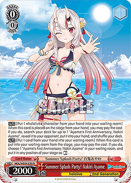 Image of Summer Splash Party! Nakiri Ayame (HOL/WE44-E30 N) [hololive production Summer Collection Premium Booster]