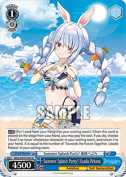 Image of Summer Splash Party! Usada Pekora (HOL/WE44-E43 N) [hololive production Summer Collection Premium Booster]