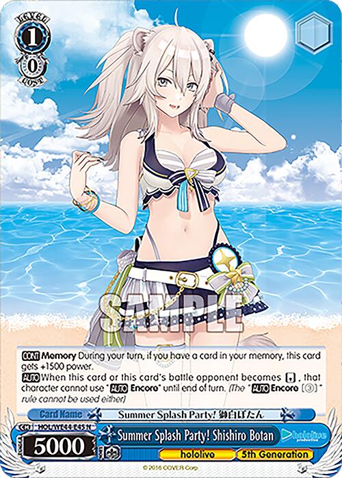Image of Summer Splash Party! Shishiro Botan (HOL/WE44-E45 N) [hololive production Summer Collection Premium Booster]