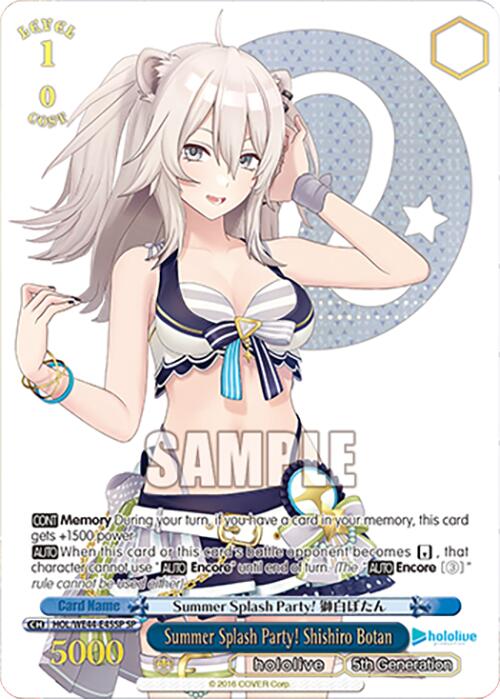 Image of Summer Splash Party! Shishiro Botan (HOL/WE44-E45SP SP) [hololive production Summer Collection Premium Booster]