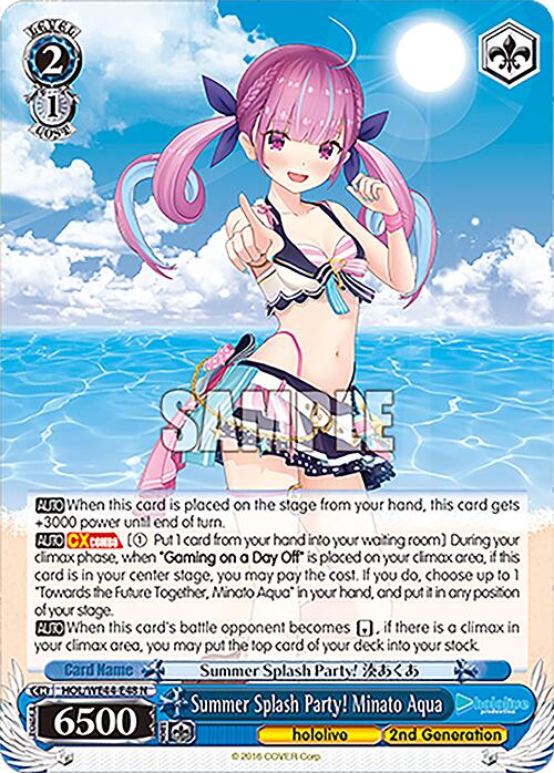 Image of Summer Splash Party! Minato Aqua (HOL/WE44-E48 N) [hololive production Summer Collection Premium Booster]