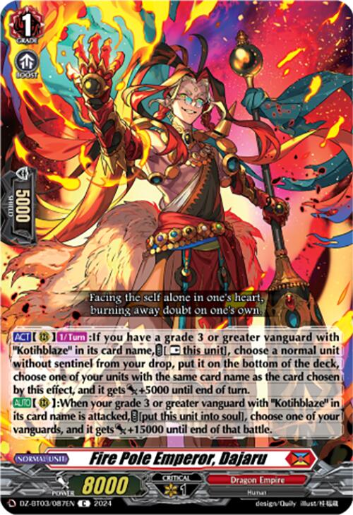 Image of Fire Pole Emperor, Dajaru (DZ-BT03/087EN) [Dimensional Transcendence]