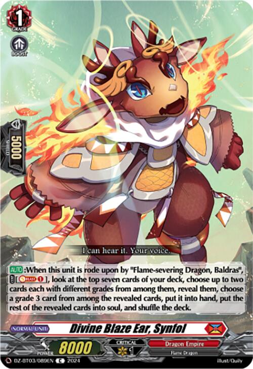 Image of Divine Blaze Ear, Synfol (DZ-BT03/089EN) [Dimensional Transcendence]