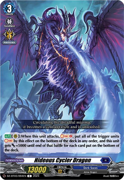 Image of Hideous Cycler Dragon (DZ-BT03/094EN) [Dimensional Transcendence]