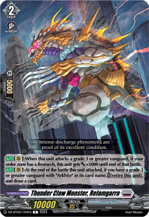 Image of Thunder Claw Monster, Relamgarra (DZ-BT03/104EN) [Dimensional Transcendence]