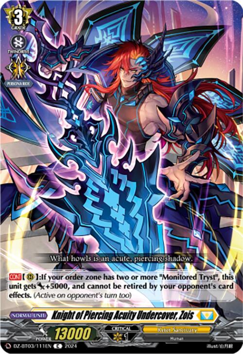 Image of Knight of Piercing Acuity Undercover, Zois (DZ-BT03/111EN) [Dimensional Transcendence]